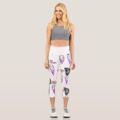 Mikitiez Eis Gelato Rollingstone Rock grün Capri Leggings (Vorderseite)