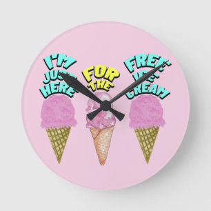 Mikitiez Eiscreme-Party-Liebling Sommer Runde Wanduhr