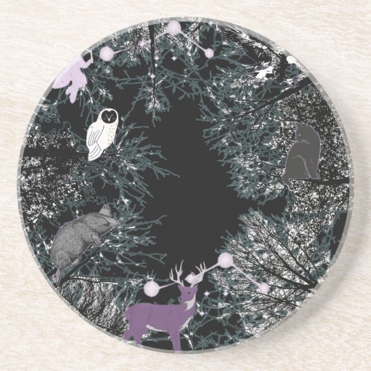 Mikitiez Feenmagie-Wald-Eule Getränkeuntersetzer (Vorne)