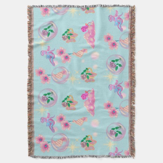 Mikitiez Feenwinkel Blaue Himmelskandy Mohn Liebe Decke (Vorderseite Vertikal)