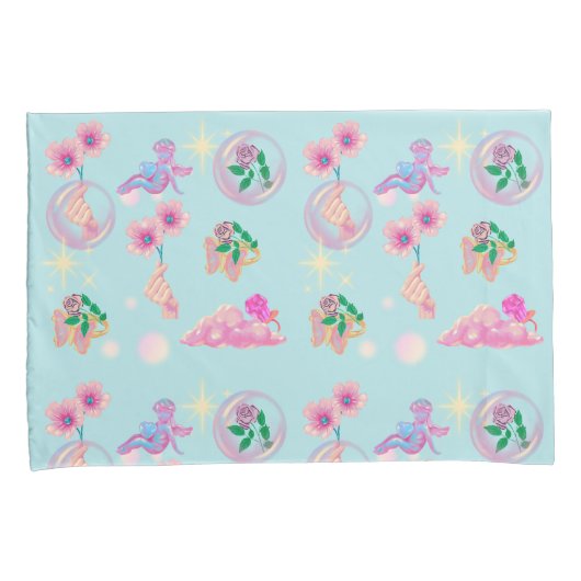 Mikitiez Feenwinkel Blaue Himmelskandy Mohn Liebe Kissenbezug (Vorderseite-Rechts)