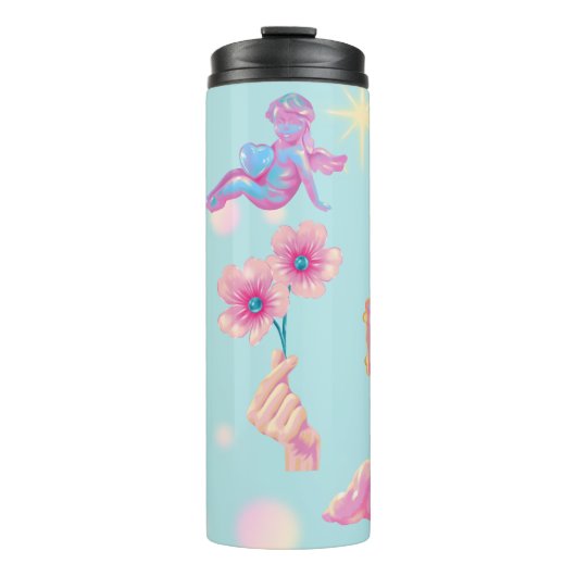 Mikitiez Feenwinkel Blaue Himmelskandy Mohn Liebe Thermosbecher (Vorderseite)