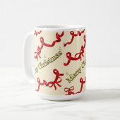 Mikitiez gothmas ribbon redwhite candycane x'mas kaffeetasse (Vorderseite Links)