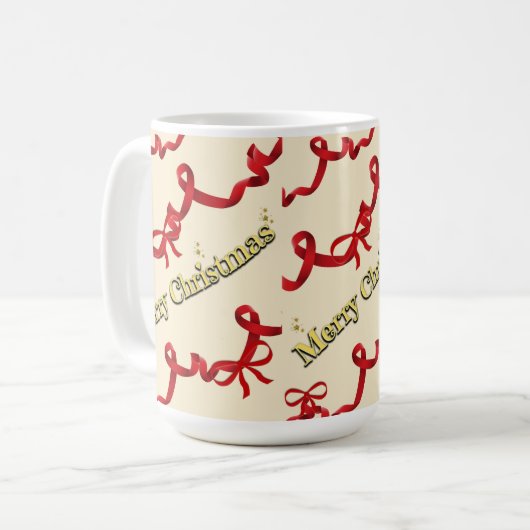 Mikitiez gothmas ribbon redwhite candycane x'mas kaffeetasse (Vorderseite Links)