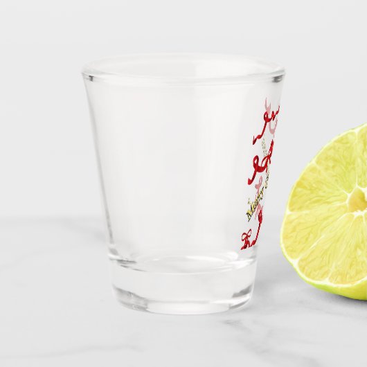 Mikitiez gothmas ribbon redwhite candycane x'mas schnapsglas (Links)