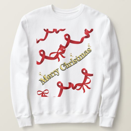 Mikitiez gothmas ribbon redwhite candycane x'mas sweatshirt (Design vorne)