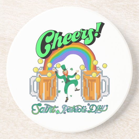 Mikitiez grünes Glück Saint Patrick's Day Irishbie Getränkeuntersetzer (Vorne)