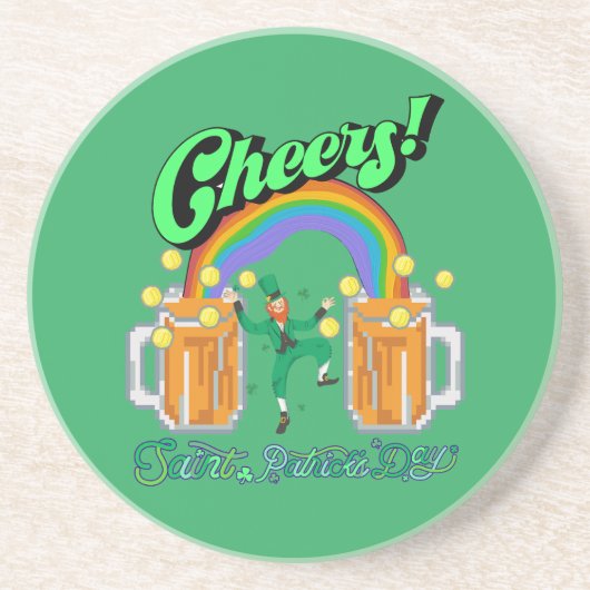 Mikitiez grünes Glück Saint Patrick's Day Irishbie Getränkeuntersetzer (Vorne)