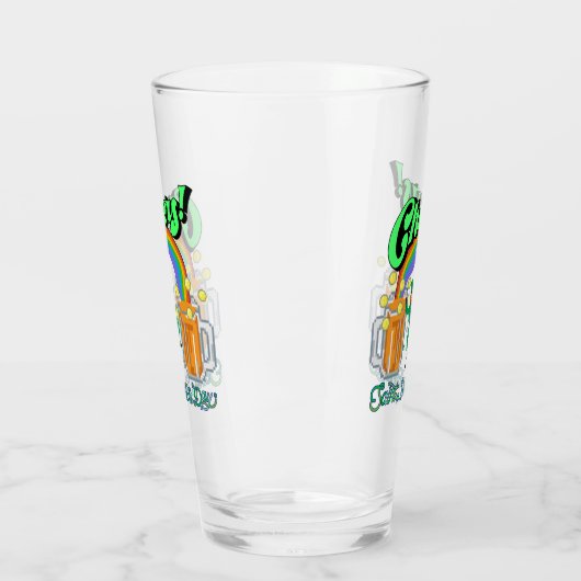 Mikitiez grünes Glück Saint Patrick's Day Irishbie Glas (Links)