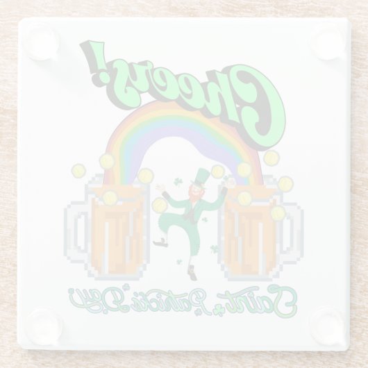 Mikitiez grünes Glück Saint Patrick's Day Irishbie Glasuntersetzer (Rückseite)