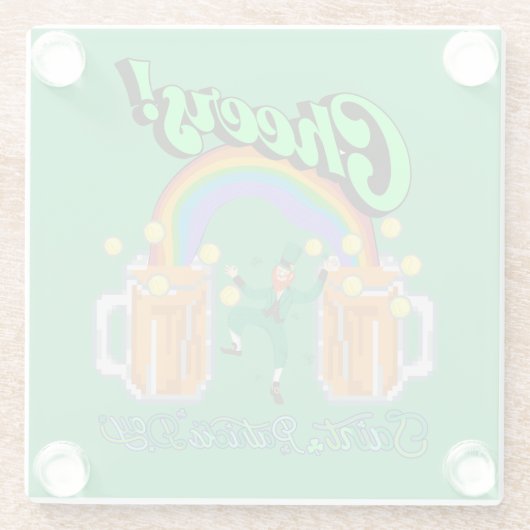 Mikitiez grünes Glück Saint Patrick's Day Irishbie Glasuntersetzer (Rückseite)