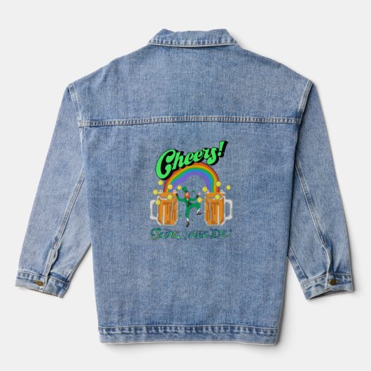 Mikitiez grünes Glück Saint Patrick's Day Irishbie Jeansjacke (Rückseite)