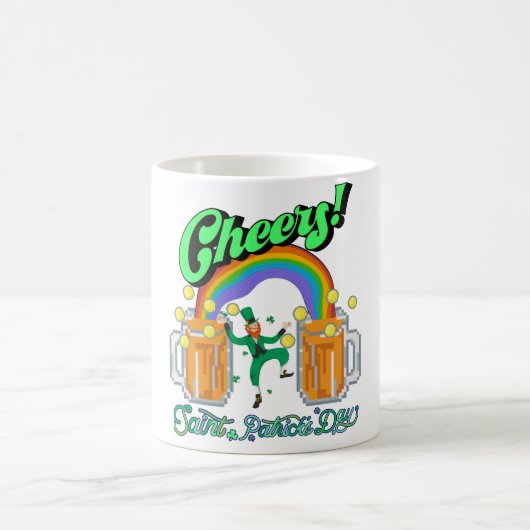 Mikitiez grünes Glück Saint Patrick's Day Irishbie Kaffeetasse (Mittel)