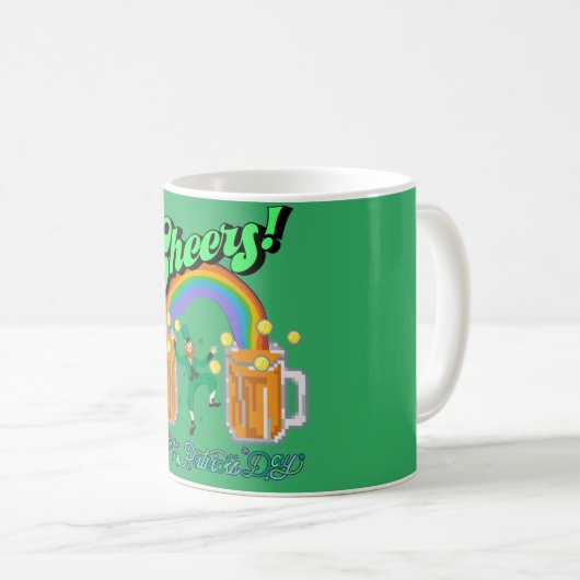 Mikitiez grünes Glück Saint Patrick's Day Irishbie Kaffeetasse (VorderseiteRechts)