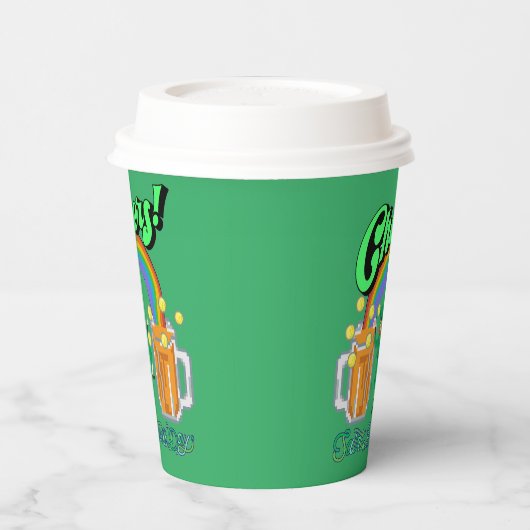 Mikitiez grünes Glück Saint Patrick's Day Irishbie Pappbecher (Links)