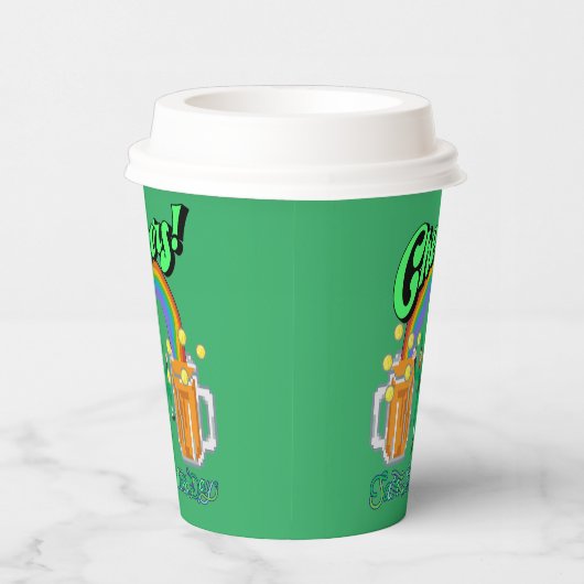 Mikitiez grünes Glück Saint Patrick's Day Irishbie Pappbecher (Rechts)