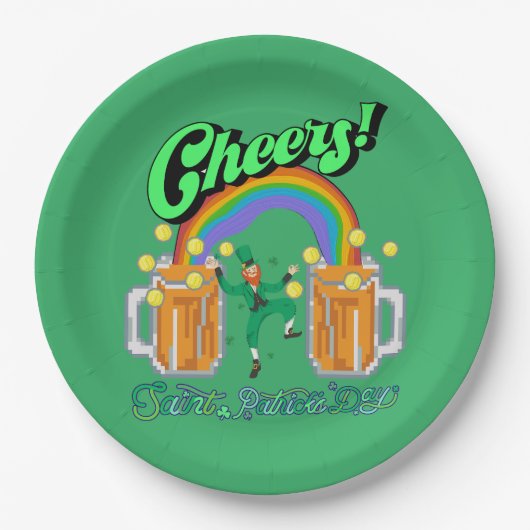 Mikitiez grünes Glück Saint Patrick's Day Irishbie Pappteller (Vorderseite)