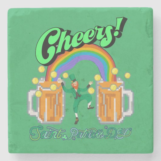 Mikitiez grünes Glück Saint Patrick's Day Irishbie Steinuntersetzer (Vorderseite)