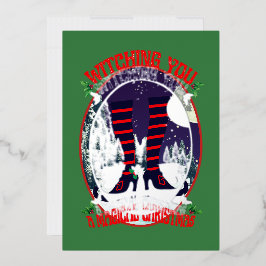 Mikitiez Hexe magisch heilige Weihnachtsnacht sant Folien Feiertagskarte