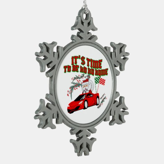 Mikitiez ho ho ho santaclaus sleigh Zuhause Schneeflocken Zinn-Ornament (Links)