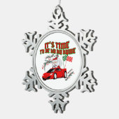 Mikitiez ho ho ho santaclaus sleigh Zuhause Schneeflocken Zinn-Ornament (Rechts)