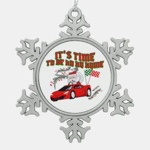 Mikitiez ho ho ho santaclaus sleigh Zuhause Schneeflocken Zinn-Ornament