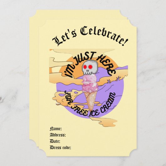 Mikitiez icecream Party favorurtie Specialty Tasse Einladung (Vorne/Hinten)