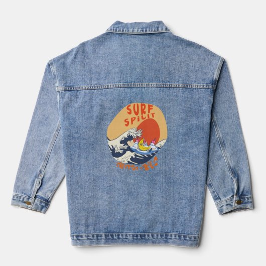 Mikitiez japanesewave Sommersurf animemanga Jeansjacke (Rückseite)
