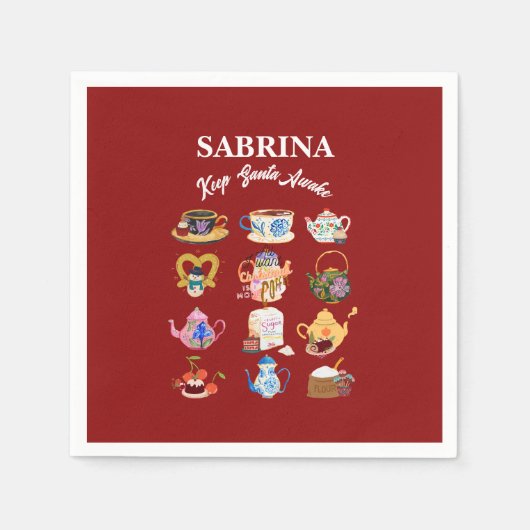 Mikitiez Kaffee Weihnachten Zitat niedliche Koffei Serviette (Vorderseite)