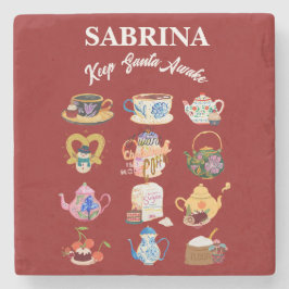 Mikitiez Kaffee Weihnachten Zitat niedliche Koffei Steinuntersetzer