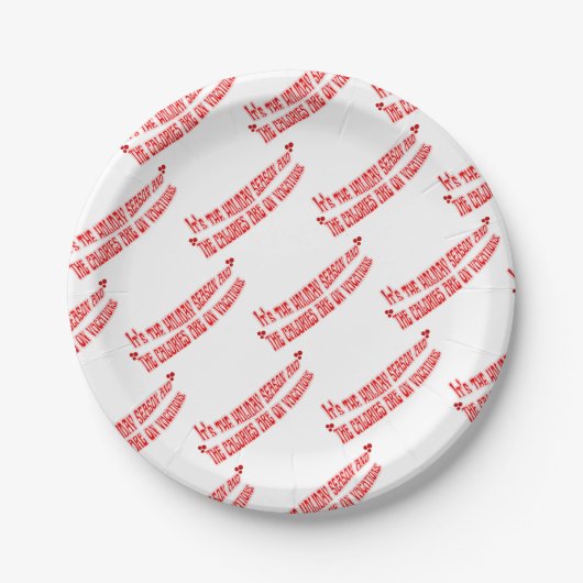 Mikitiez Kalorien Urlaub Urlaub glücklich Neujahr Pappteller (Vorderseite)