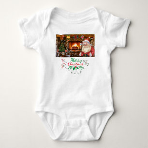Mikitiez klassicwhitechristmas leichte jollyhola baby strampler