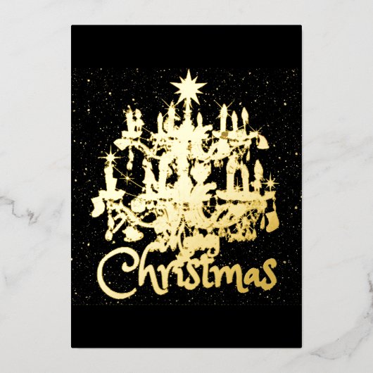 Mikitiez klassicwhitechristmas leichte jollyhola folien feiertagskarte (Vorderseite)