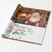 Mikitiez klassicwhitechristmas leichte jollyhola geschenkpapier (Ungerollt)