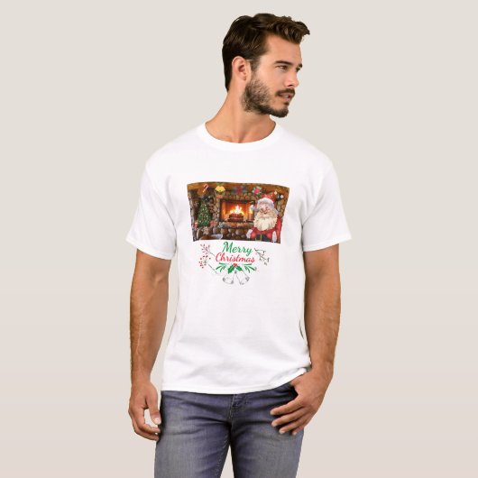 Mikitiez klassicwhitechristmas leichte jollyhola T-Shirt (Vorne ganz)