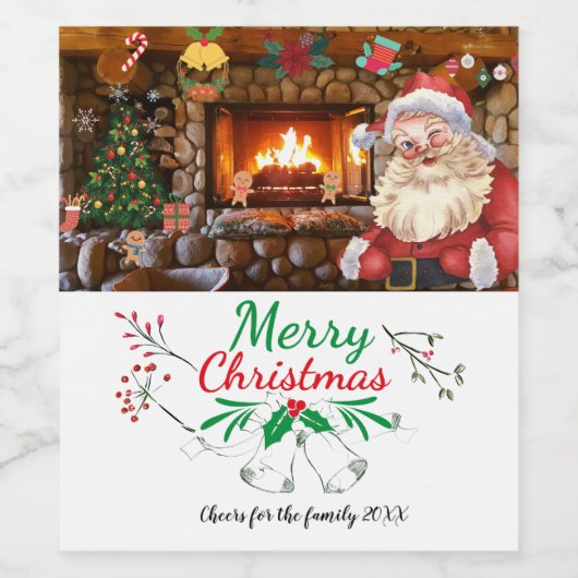 Mikitiez klassicwhitechristmas leichte jollyhola weinetikett (Einzelnes Label)