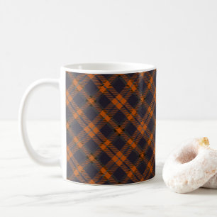 Mikitiez klassisch retro vintage dunkelblau karier kaffeetasse