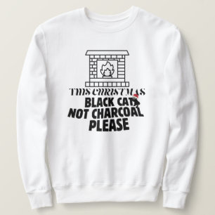 Mikitiez lustiger schwarzer Kater x'mas Holzkohle  Sweatshirt