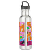 Mikitiez meow Summer Cat Party Beach Edelstahlflasche (Rückseite)