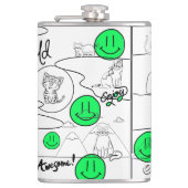 Mikitiez meow Summer Cat Party Beach Flachmann (Vorderseite)