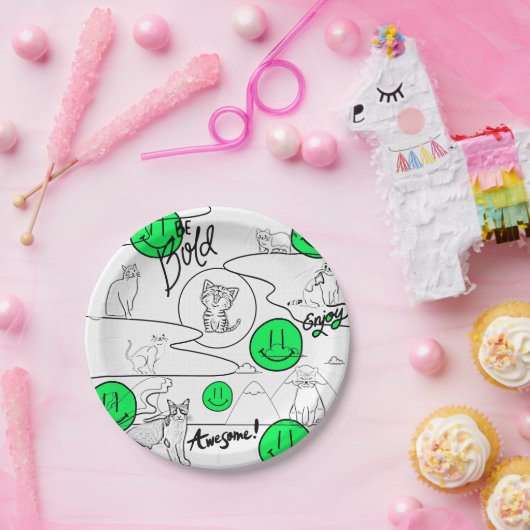 Mikitiez meow Summer Cat Party Beach Pappteller (Party)