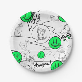 Mikitiez meow Summer Cat Party Beach Pappteller