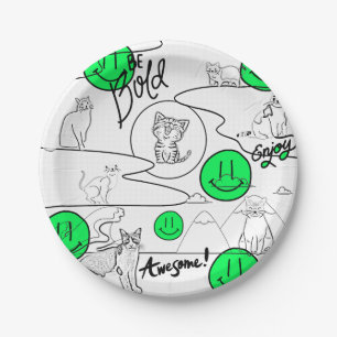 Mikitiez meow Summer Cat Party Beach Pappteller