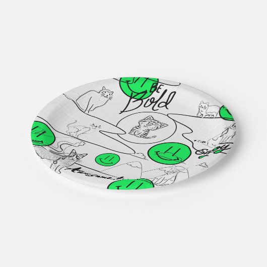 Mikitiez meow Summer Cat Party Beach Pappteller (Schrägansicht)