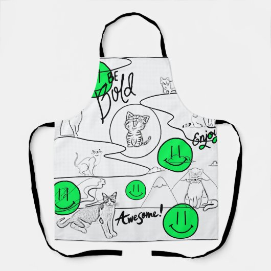 Mikitiez meow Summer Cat Party Beach Schürze (Vorderseite)