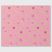 Mikitiez niedliches Brezel Brot gemütliche Valenti Geschenkpapier (Flach)