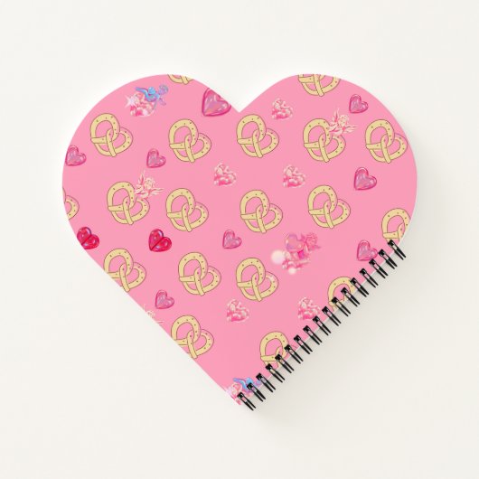 Mikitiez niedliches Brezel Brot gemütliche Valenti Notizblock (Rückseite)