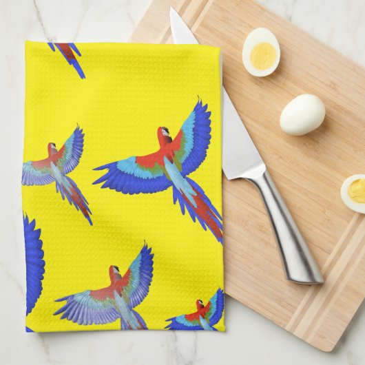 Mikitiez Papagei Hawaii Sommer Sonnenuntergang Str Geschirrtuch (Viertel Falte)