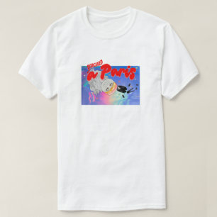 Mikitiez Paris France Macaron blur Anzug Krawatte  T-Shirt