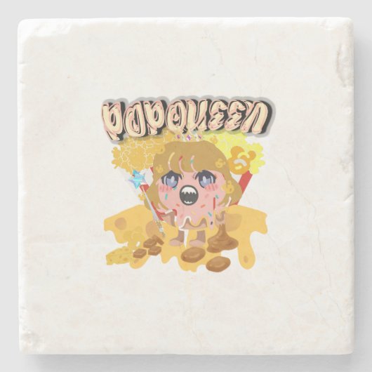 Mikitiez Popqueen Popcorn Moivenight Kino Steinuntersetzer (Vorderseite)